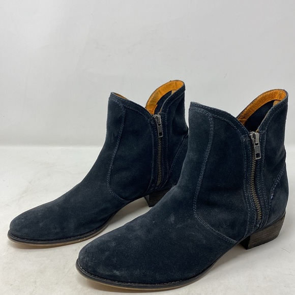 Anthropologie Seychelles Lucky Penny Double Zippered Suede Ankle Boots Booties - Picture 7 of 10